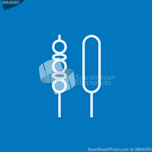 Image of Shish kebab line icon.