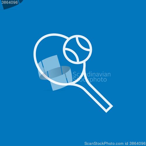 Image of Tennis racket and ball line icon.