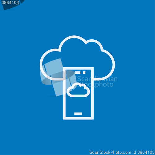 Image of Cloud computing line icon.
