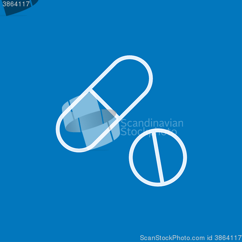 Image of Pills line icon.