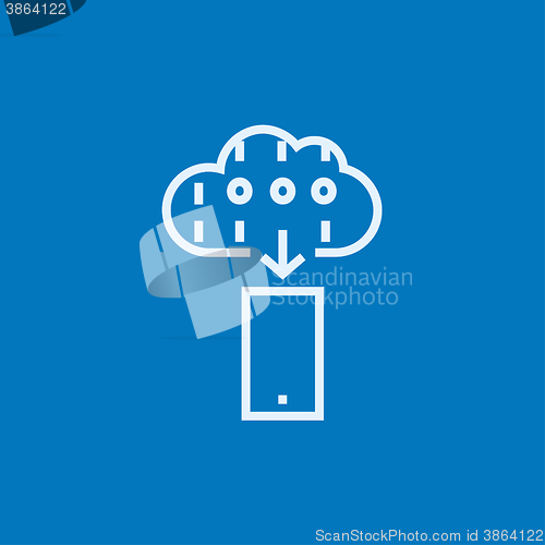 Image of Cloud computing line icon.