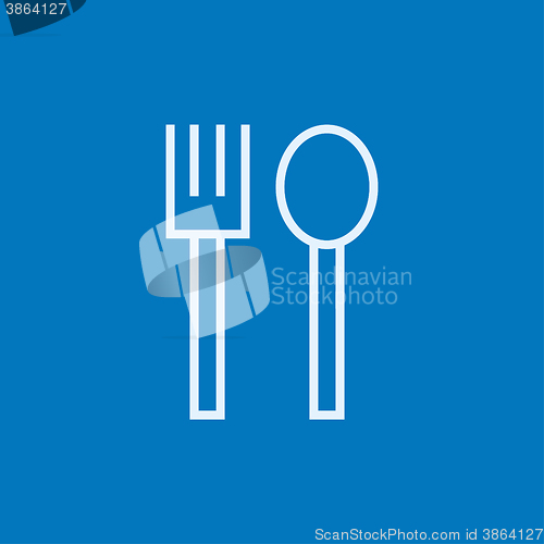 Image of Spoon and fork line icon.