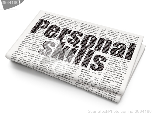 Image of Learning concept: Personal Skills on Newspaper background
