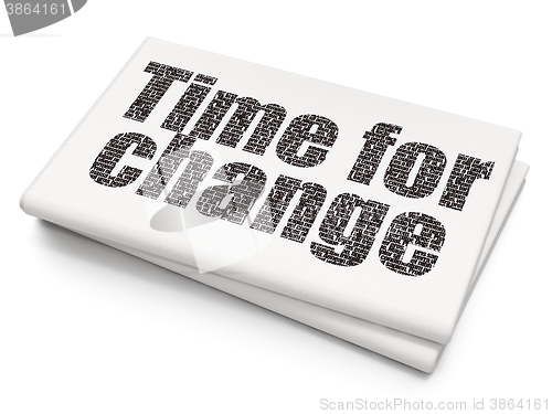 Image of Timeline concept: Time for Change on Blank Newspaper background