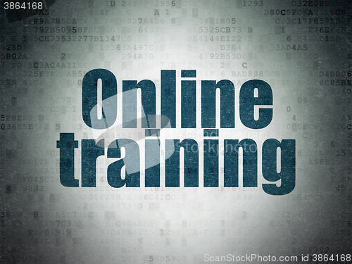 Image of Education concept: Online Training on Digital Paper background