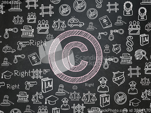 Image of Law concept: Copyright on School board background