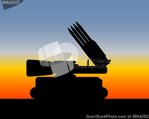 Image of missile launcher with four missiles
