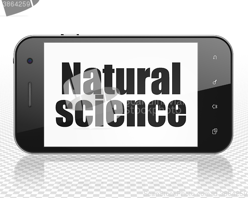 Image of Science concept: Smartphone with Natural Science on display