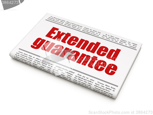 Image of Insurance concept: newspaper headline Extended Guarantee