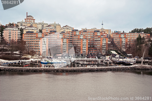 Image of View on Stockholm suburb.