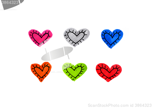 Image of Abstract bright hearts