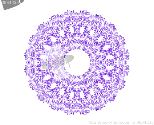 Image of Abstract concentric round shape on white background