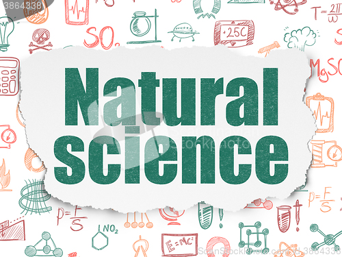 Image of Science concept: Natural Science on Torn Paper background