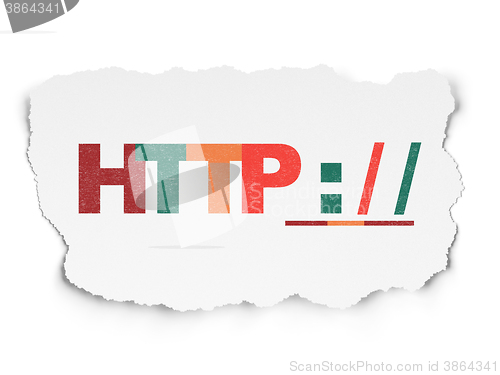 Image of Web design concept: Http : / / on Torn Paper background