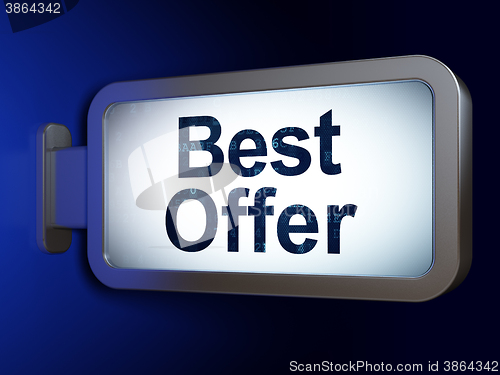 Image of Advertising concept: Best Offer on billboard background