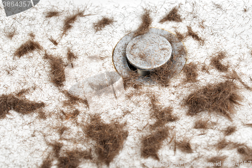 Image of sink after hair cut with trimmer