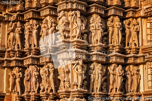 Image of Sculptures on Khajuraho temples