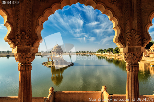 Image of Indian landmark Gadi Sagar in Rajasthan