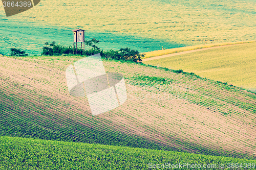 Image of Moravian rolling landscape with shack