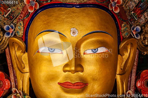 Image of Maitreya Buddha in Thiksey Gompa