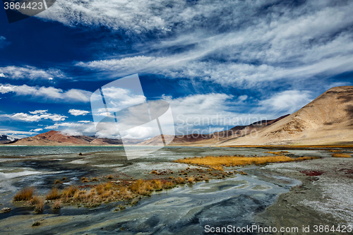 Image of Mountain lake Tso Kar in Himalayas