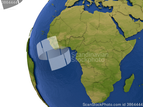 Image of African continent on Earth