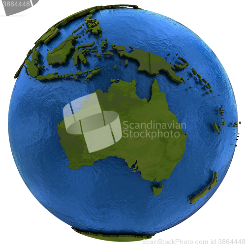 Image of Australian continent on Earth
