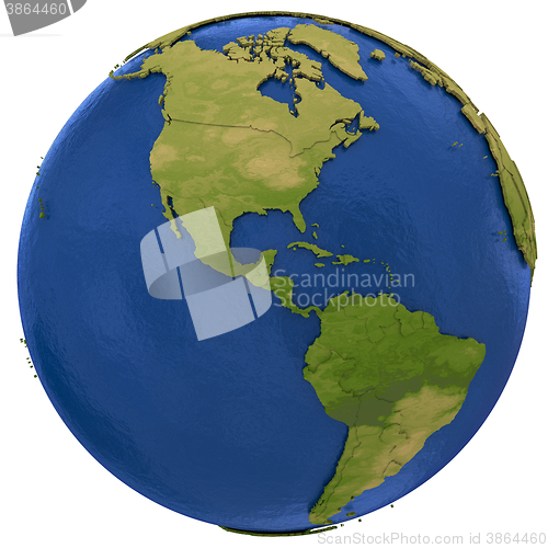 Image of American continents on Earth