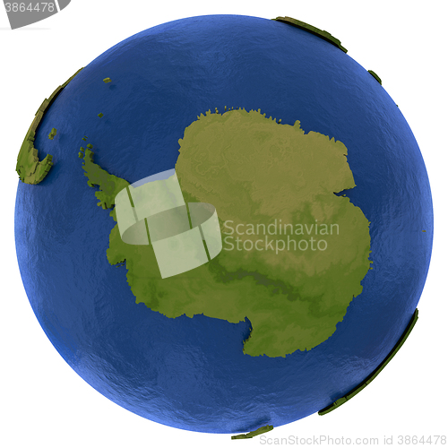 Image of Antarctic continent on Earth