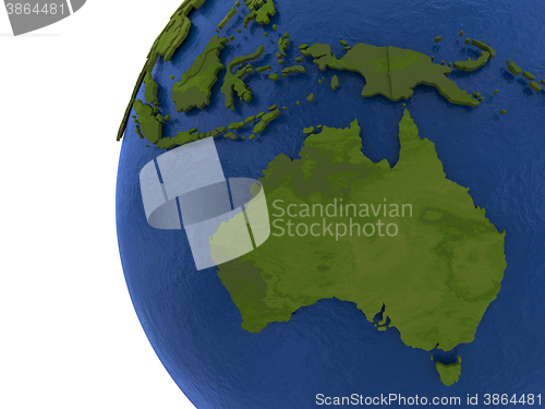 Image of Australian continent on Earth