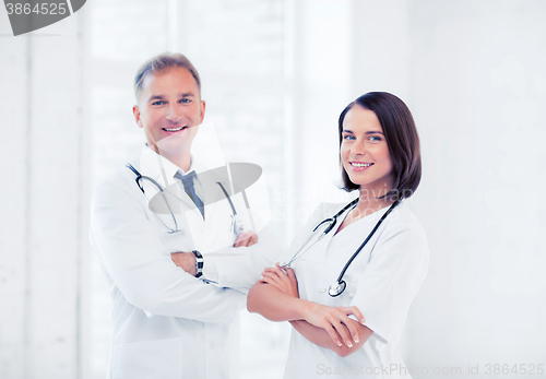 Image of two young attractive doctors