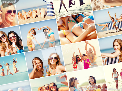 Image of girls having fun on the beach