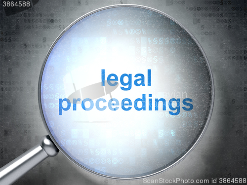 Image of Law concept: Legal Proceedings with optical glass