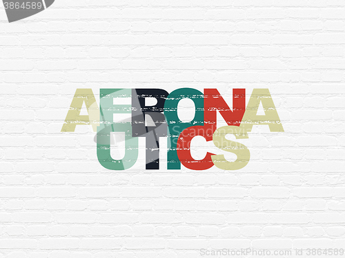 Image of Science concept: Aeronautics on wall background