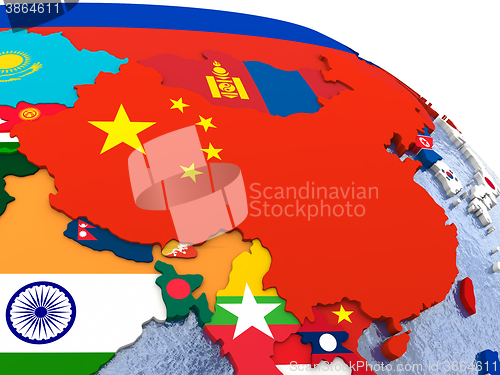 Image of China on political map
