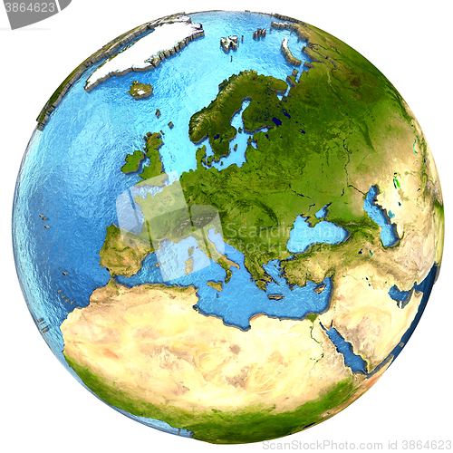 Image of European continent on Earth