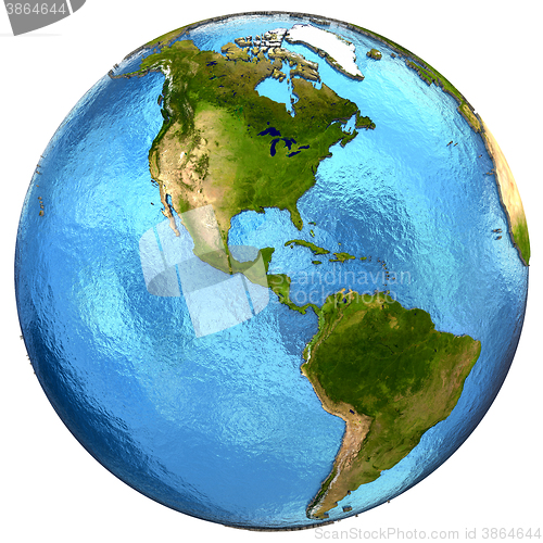 Image of American continents on Earth