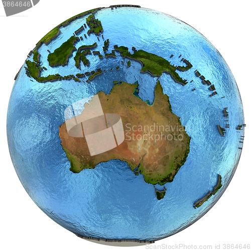 Image of Australian continent on Earth