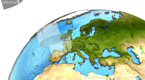 Image of European continent on Earth