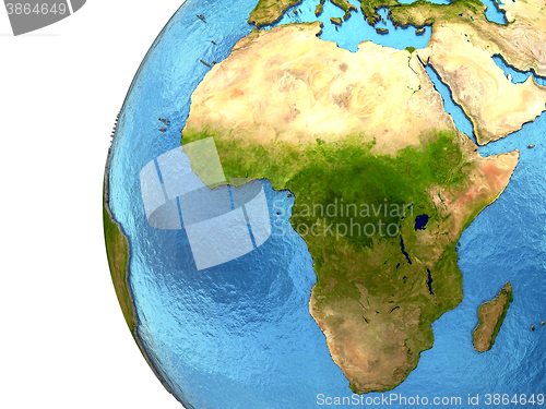 Image of African continent on Earth