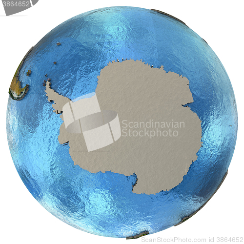 Image of Antarctic continent on Earth