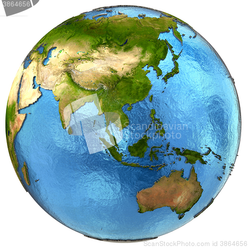 Image of Asian continent on Earth