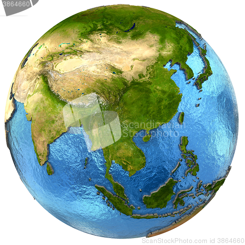 Image of Asian continent on Earth