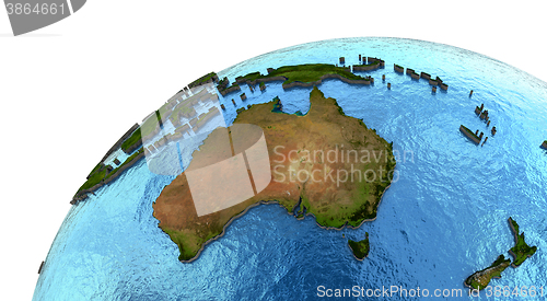 Image of Australian continent on Earth