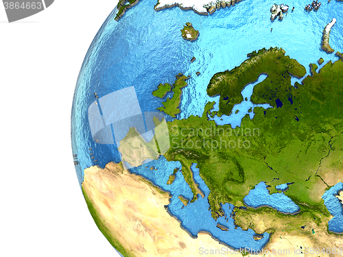Image of European continent on Earth