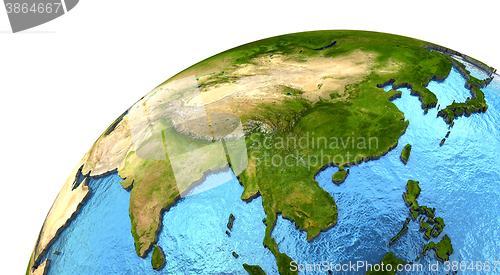 Image of Asian continent on Earth