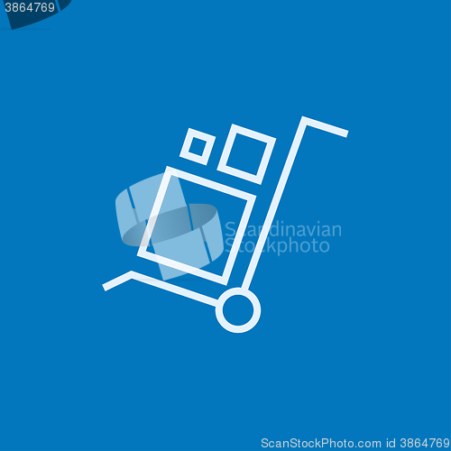 Image of Shopping handling trolley line icon.