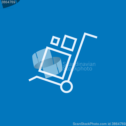 Image of Shopping handling trolley line icon.