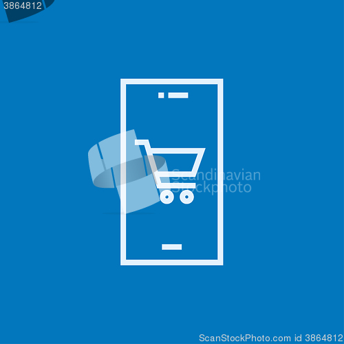 Image of Online shopping line icon.