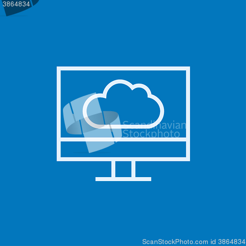 Image of Cloud computing line icon.